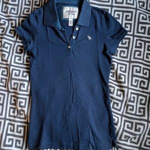 NWOT A&F navy blue polo shirt S